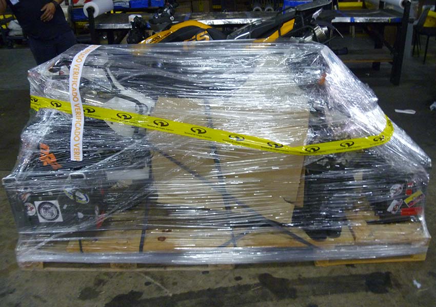 Tips for packing motorbikes for air freight - DR650 all packed up and ready to be shipped. 