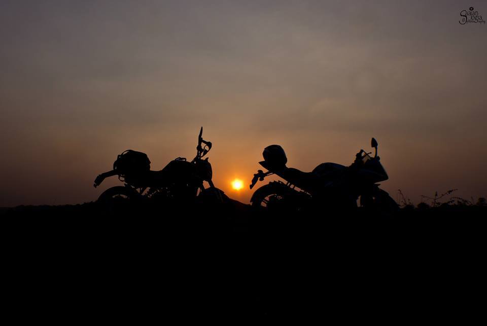 Motorcycle Touring in India - Bikes at SUnset