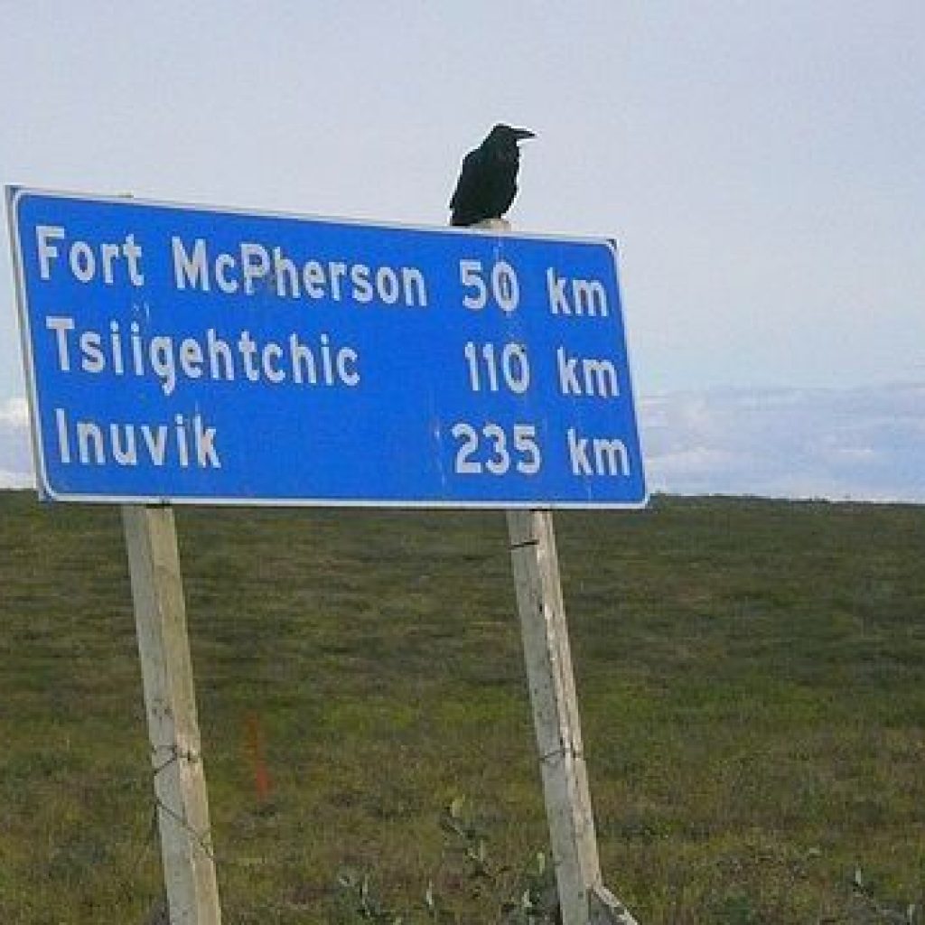 Road sign on the Dempster Highway