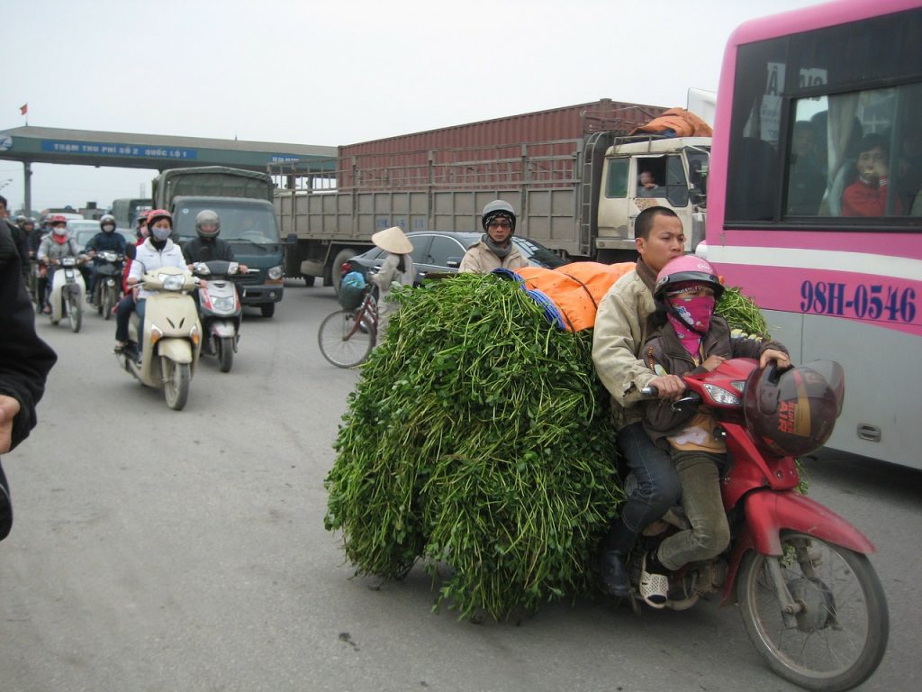 Motorcycle Touring in Vietnam - Loaded motorcycle