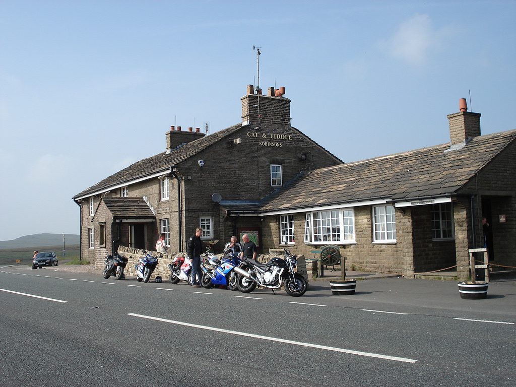 Cat and Fiddle Road - Bikers at the summit.jpg