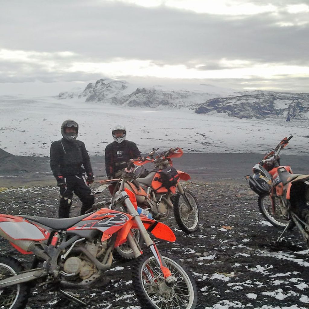Riding in the snow in Iceland