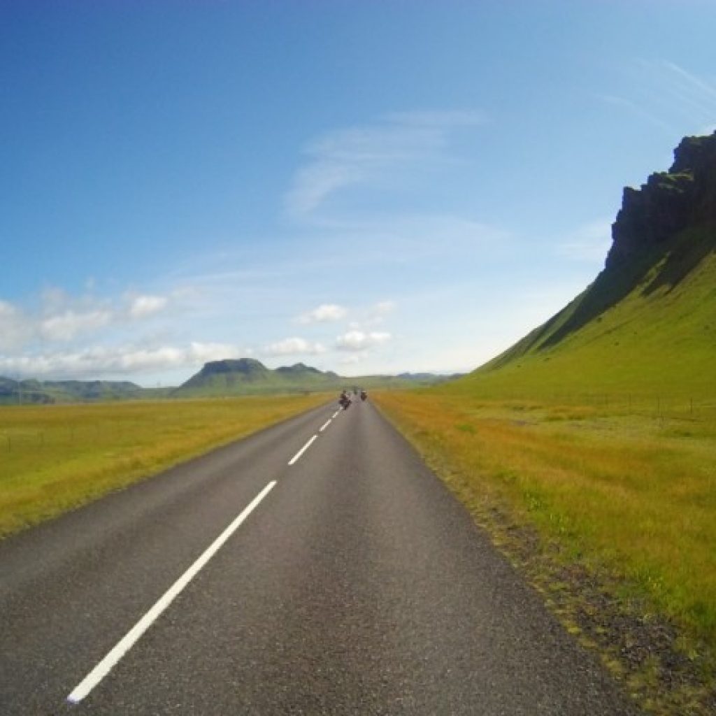 Riding in the Ring Road in Iceland