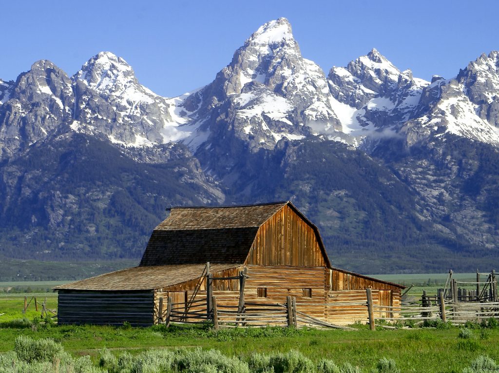  John Moulton Barn at the Grand Tetons, on the Great Continental Divide Motorcycle Route USA