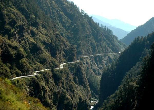 Araniko Highway winding through the valleys